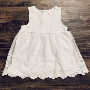 Baby girls white lace dress